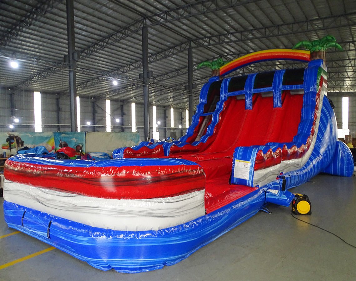 18ft Baja Splash Hybrid Triple Lane Inflatable Water Slide - BounceWave Inflatable Sales