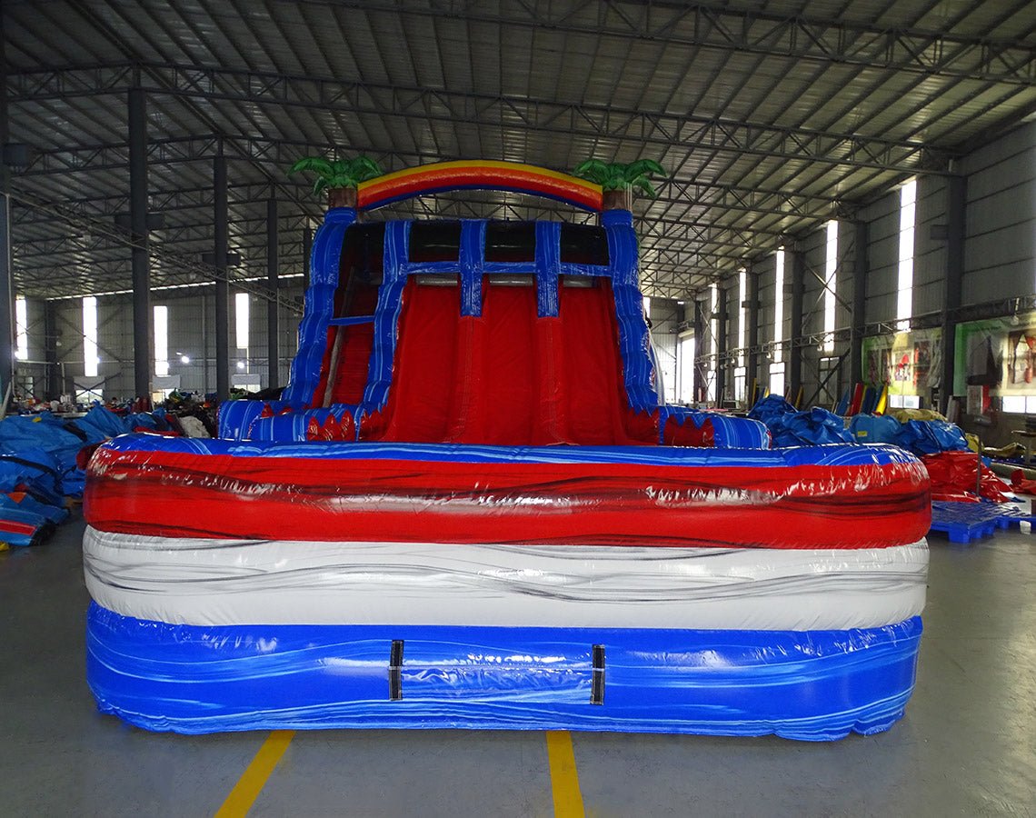 18ft Baja Splash Hybrid Triple Lane Inflatable Water Slide - BounceWave Inflatable Sales