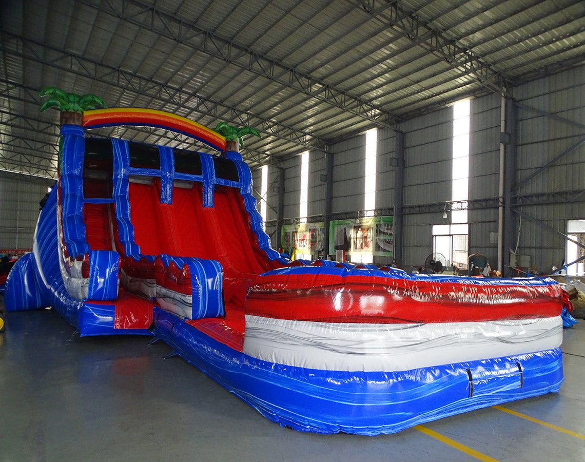 18ft Baja Splash Hybrid Triple Lane Inflatable Water Slide - BounceWave Inflatable Sales