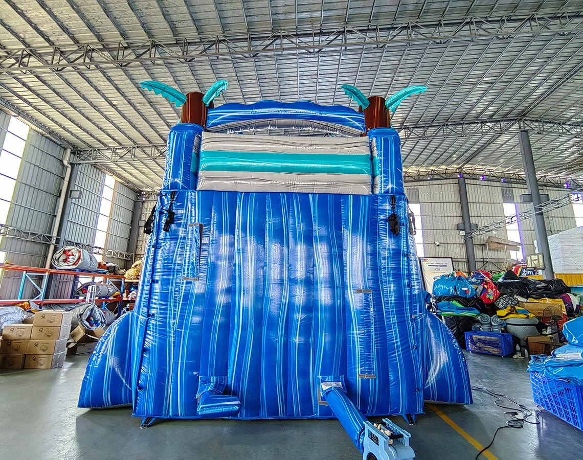 18ft Cayman Crush Hybrid Dual Lane Inflatable Water Slide - BounceWave Inflatable Sales