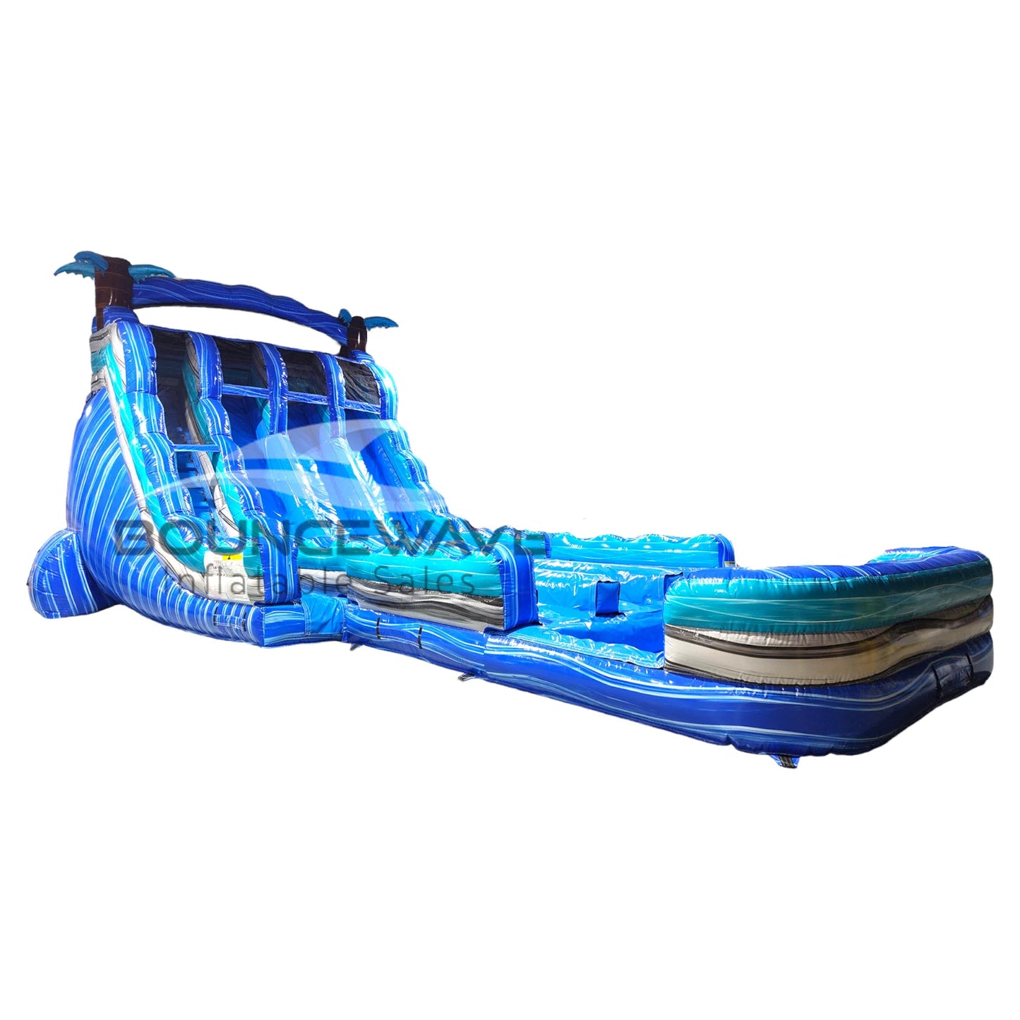 18ft Cayman Crush Hybrid Triple Lane Inflatable Water Slide - BounceWave Inflatable Sales