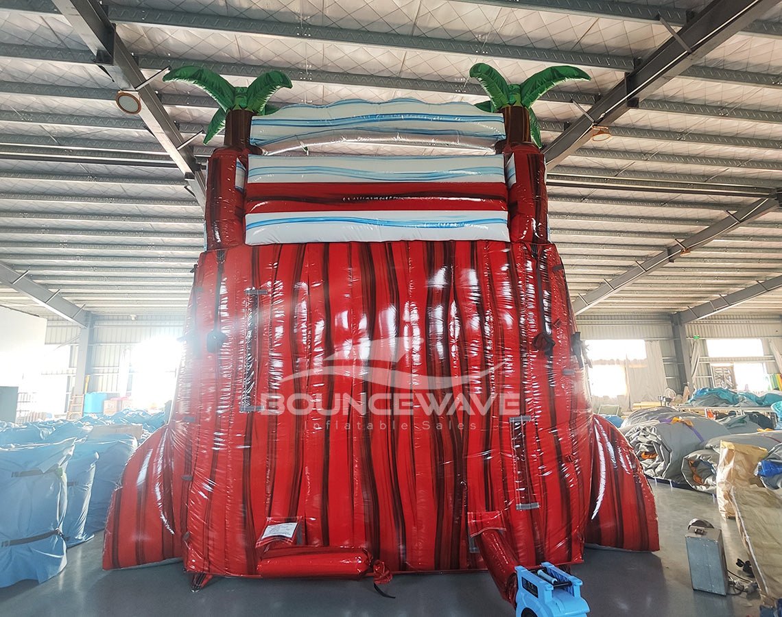 18ft Crimson Bay Dual Lane Center Climb Inflatable Water Slide - BounceWave Inflatable Sales