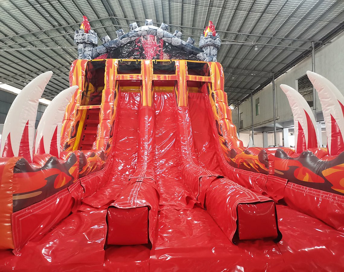 18ft Dragon Hybrid Triple Lane Inflatable Water Slide - BounceWave Inflatable Sales