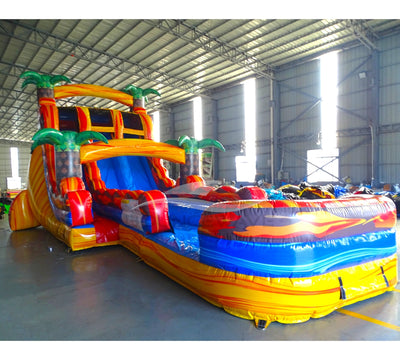 18ft Fiesta Fire Hybrid DL Water Slide - BounceWave Inflatable Sales