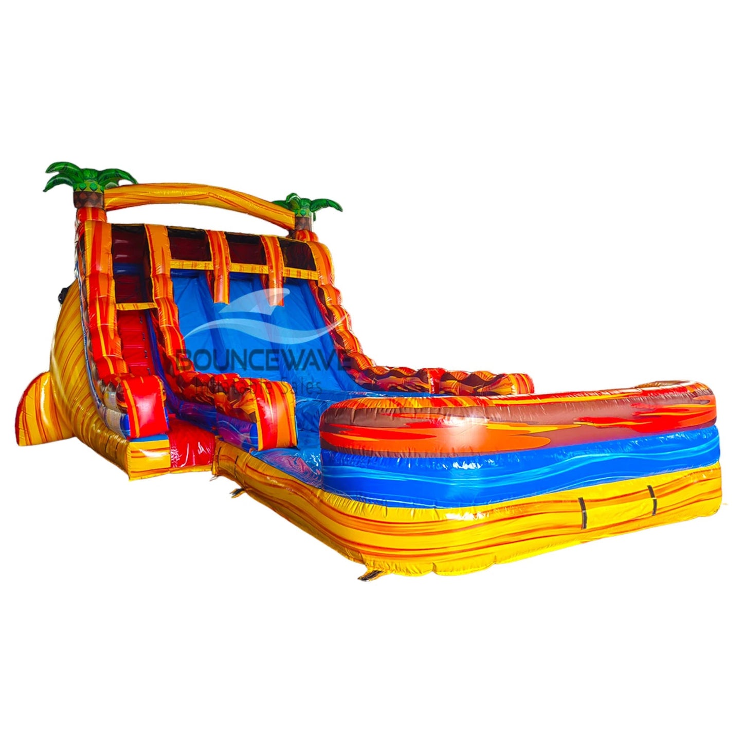 18ft Fiesta Fire Hybrid Triple Lane Inflatable Water Slide - BounceWave Inflatable Sales