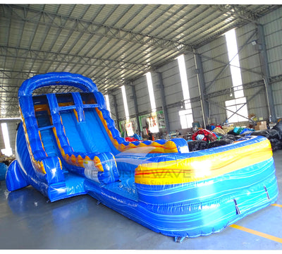 18ft Fire and Ice Hybrid DL Water Slide - BounceWave Inflatable Sales