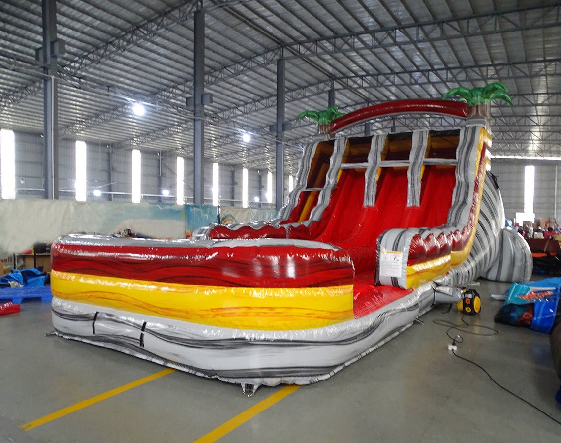 18ft Fire Island Hybrid Triple Lane Inflatable Water Slide - BounceWave Inflatable Sales