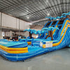 18ft Flashpoint Falls Dual Lane Center Climb Inflatable Water Slide - BounceWave Inflatable Sales