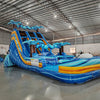 18ft Flashpoint Falls Dual Lane Center Climb Inflatable Water Slide - BounceWave Inflatable Sales