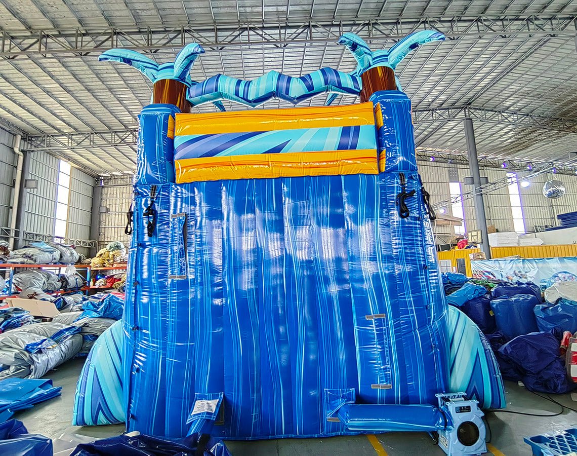 18ft Flashpoint Falls Hybrid Dual Lane Inflatable Water Slide - BounceWave Inflatable Sales