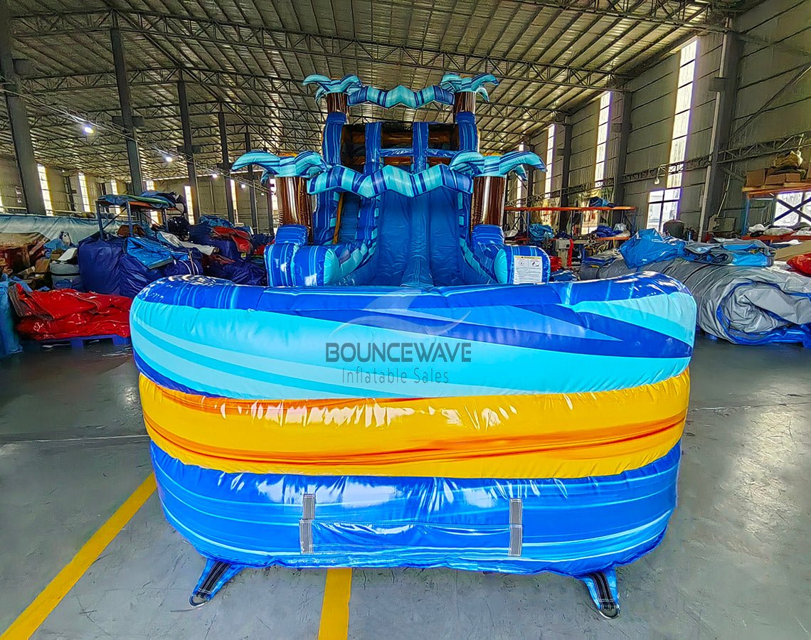 18ft Flashpoint Falls Hybrid Dual Lane Inflatable Water Slide - BounceWave Inflatable Sales