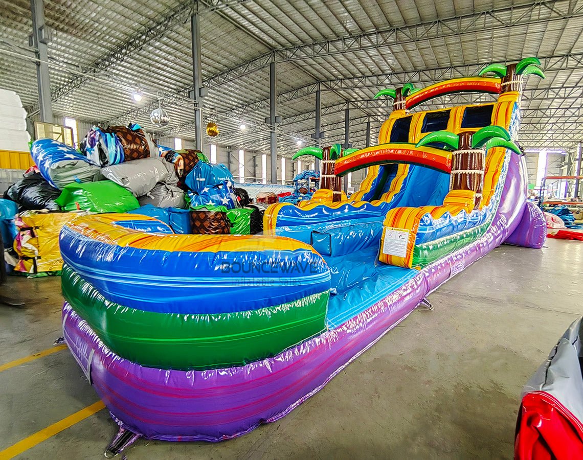 18ft Goombay Splash Hybrid Dual Lane Inflatable Water Slide - BounceWave Inflatable Sales