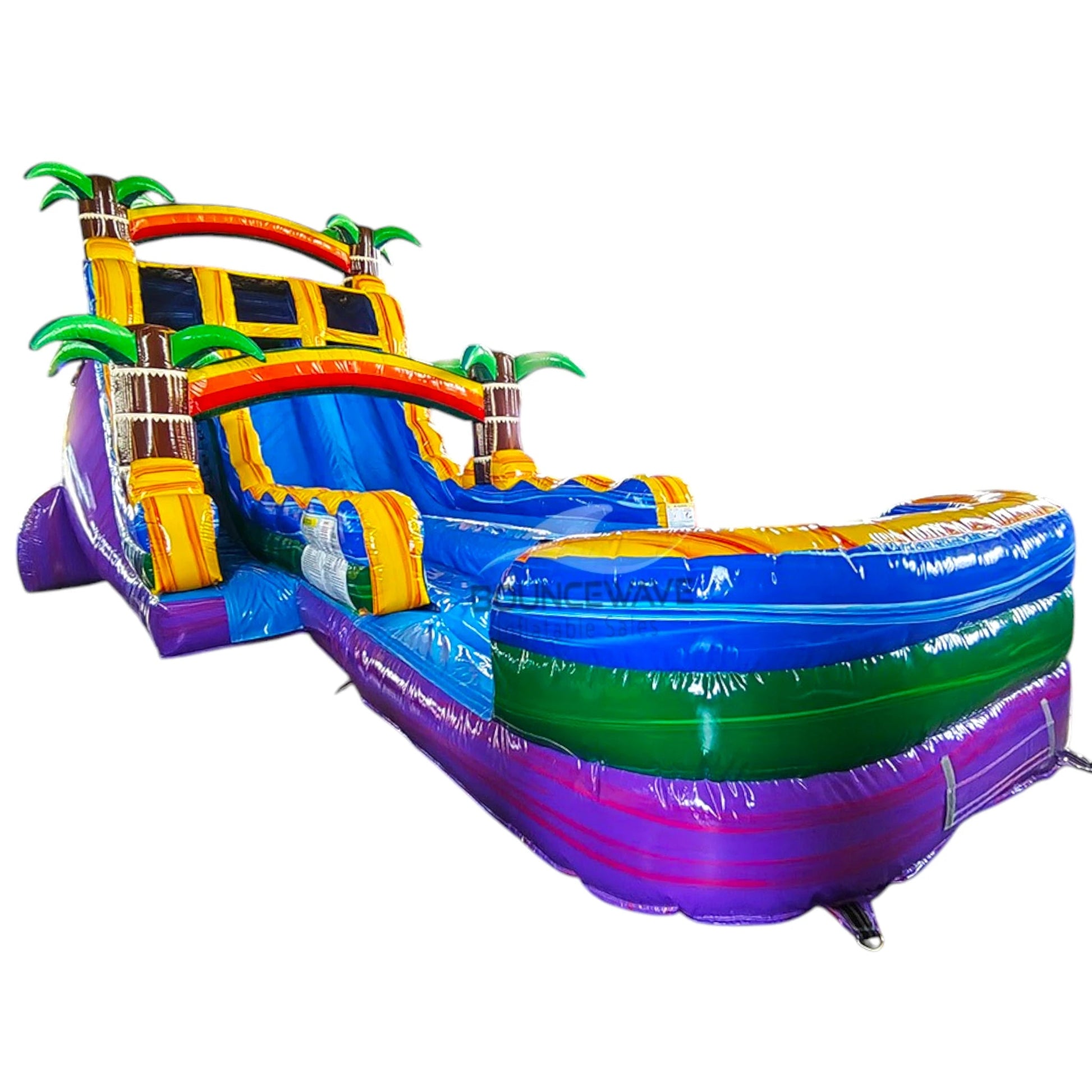 18ft Goombay Splash Hybrid Dual Lane Inflatable Water Slide - BounceWave Inflatable Sales