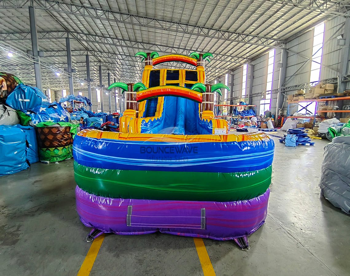 18ft Goombay Splash Hybrid Dual Lane Inflatable Water Slide - BounceWave Inflatable Sales