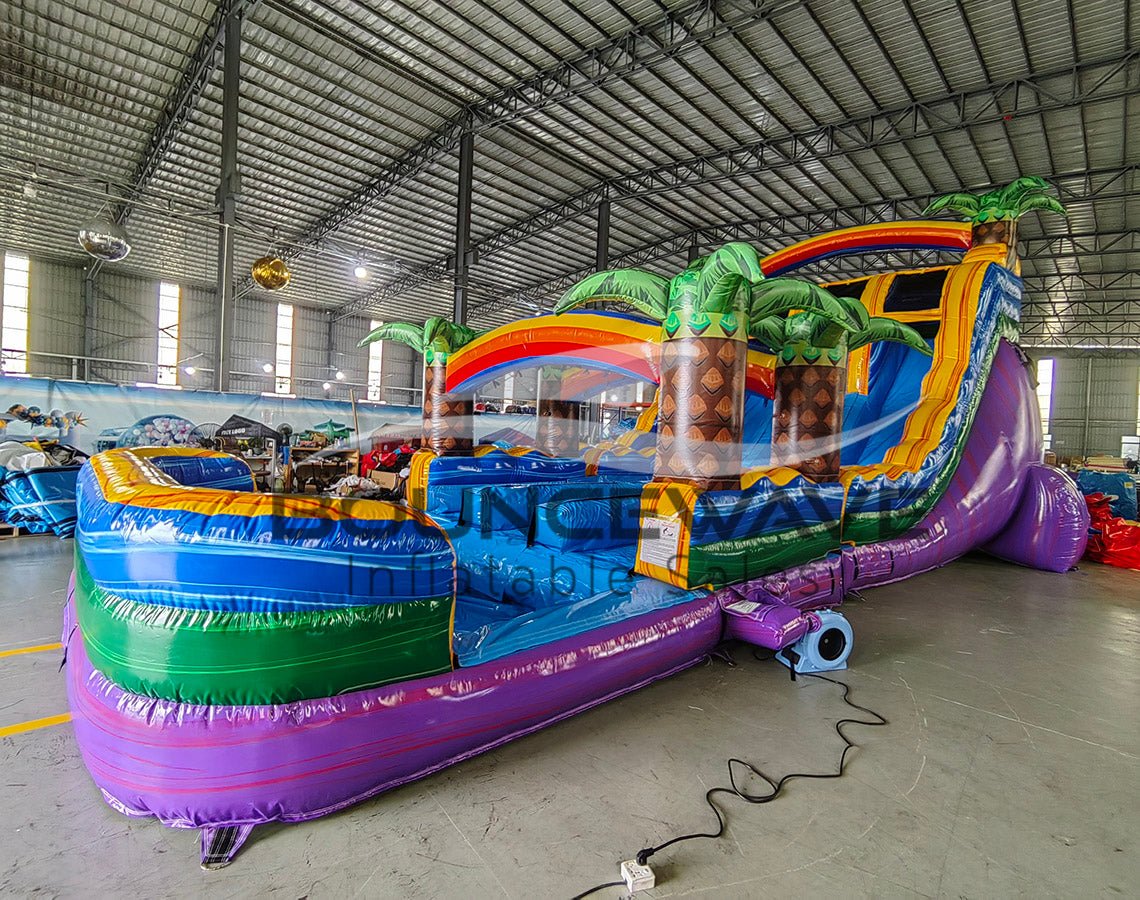 18ft Goombay Splash Hybrid Triple Lane Inflatable Water Slide - BounceWave Inflatable Sales