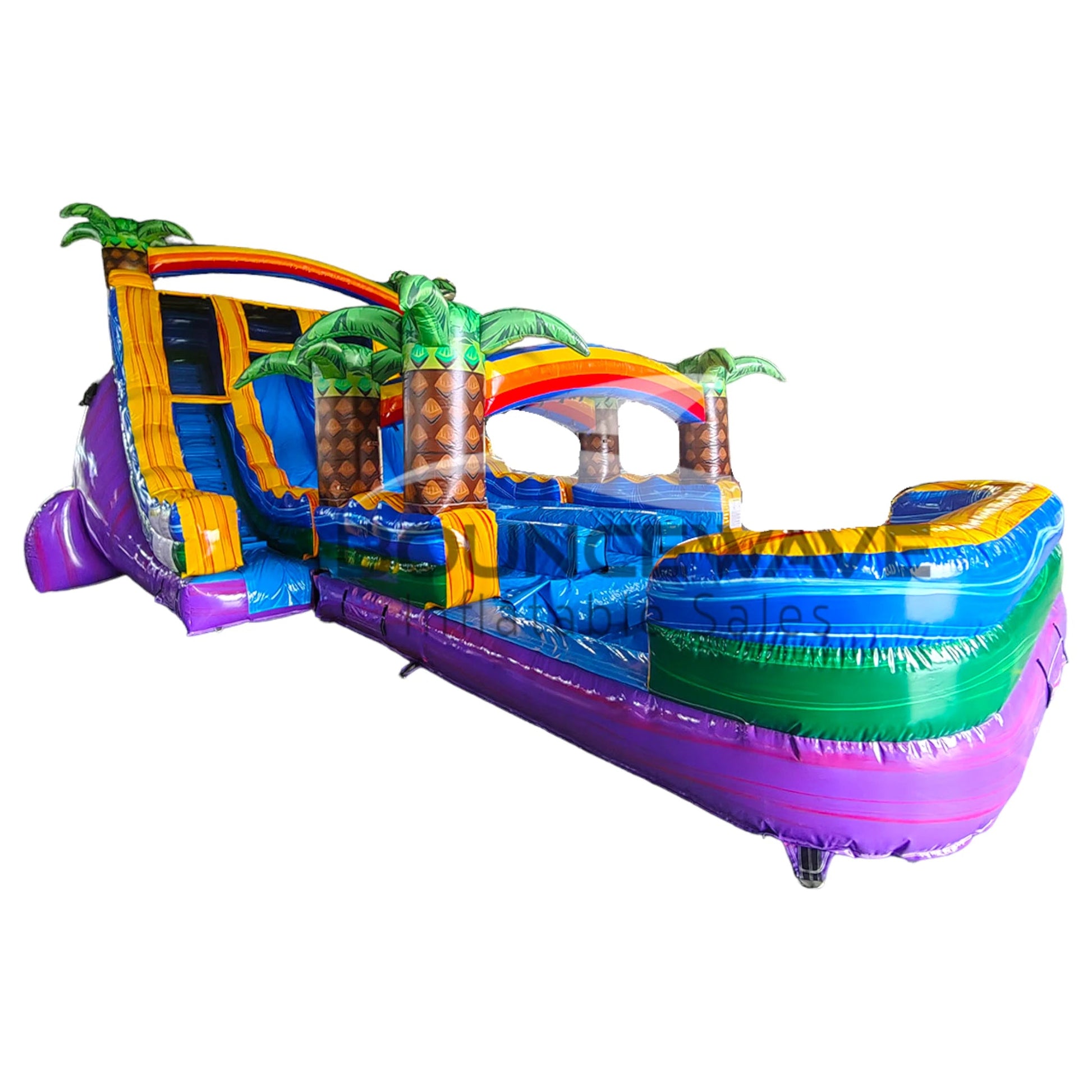 18ft Goombay Splash Hybrid Triple Lane Inflatable Water Slide - BounceWave Inflatable Sales