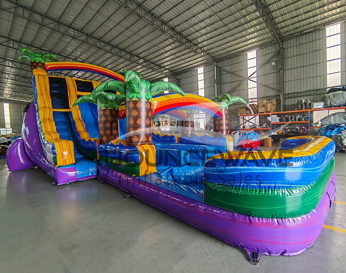 18ft Goombay Splash Hybrid Triple Lane Inflatable Water Slide - BounceWave Inflatable Sales