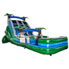 18ft Green Gush Dual Lane Center Climb Inflatable Water Slide - BounceWave Inflatable Sales