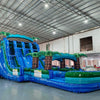 18ft Island Drop Hybrid Triple Lane Inflatable Water Slide - BounceWave Inflatable Sales