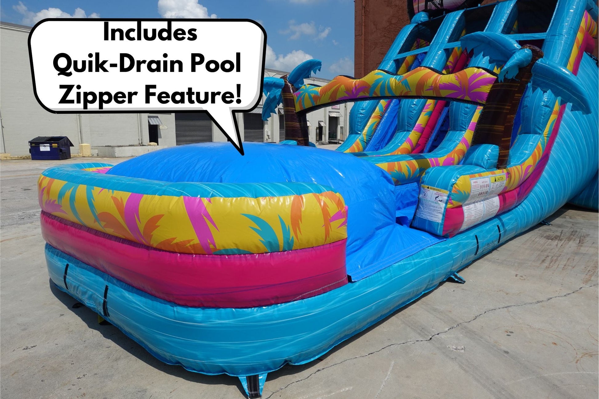 18ft Island Flow Dual Lane Center Climb Inflatable Water Slide - BounceWave Inflatable Sales