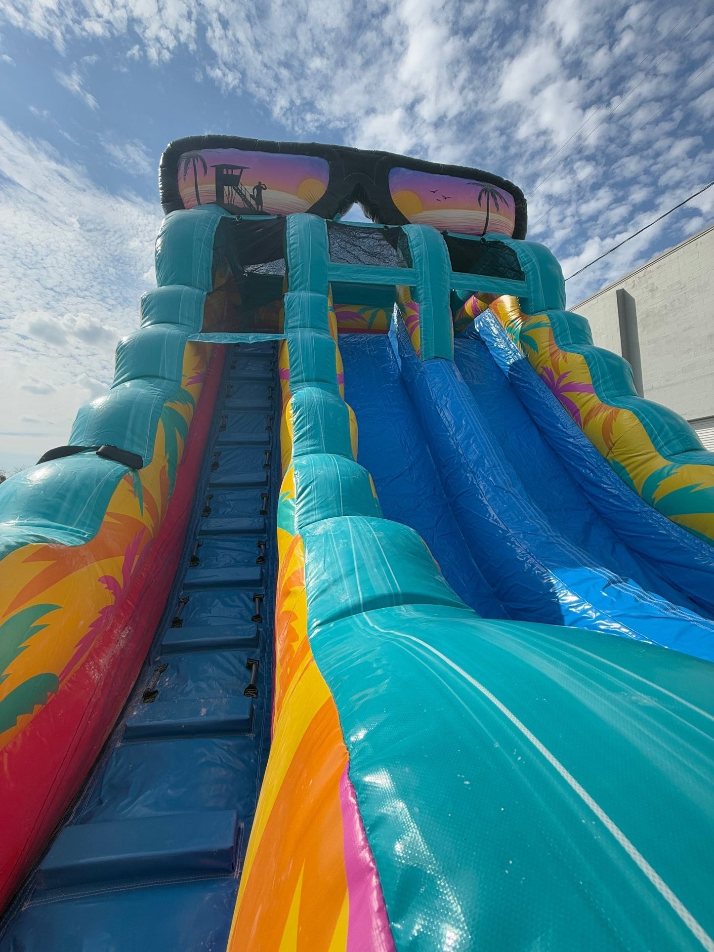 18ft Island Flow Hybrid Dual Lane Inflatable Water Slide - BounceWave Inflatable Sales