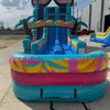 18ft Island Flow Hybrid Dual Lane Inflatable Water Slide - BounceWave Inflatable Sales