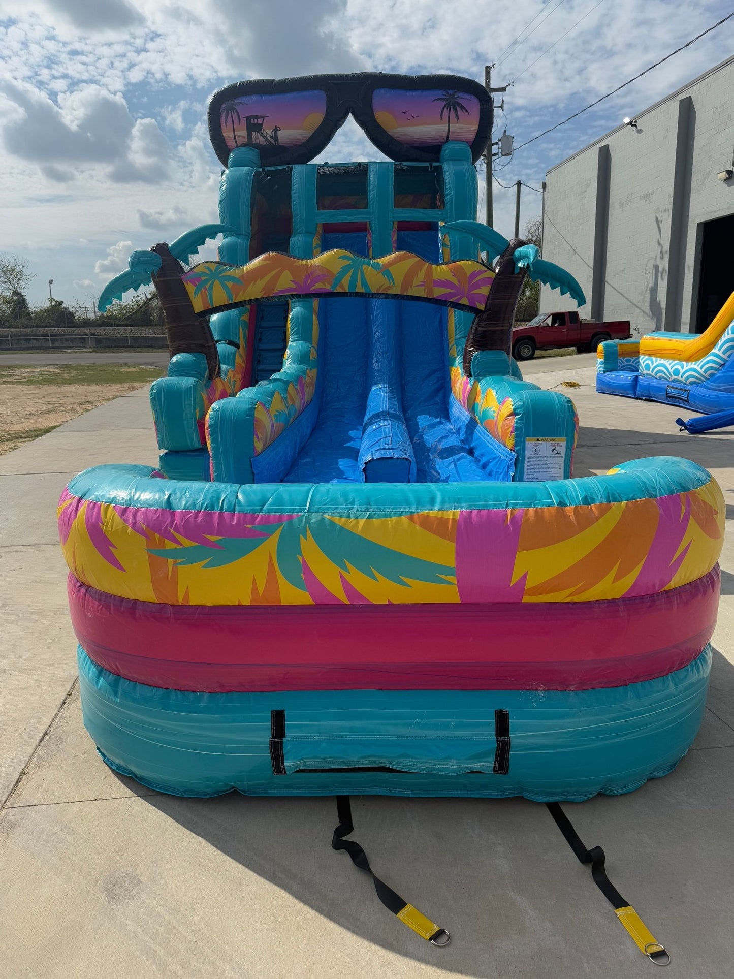 18ft Island Flow Hybrid Dual Lane Inflatable Water Slide - BounceWave Inflatable Sales