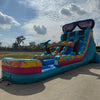 18ft Island Flow Hybrid Dual Lane Inflatable Water Slide - BounceWave Inflatable Sales