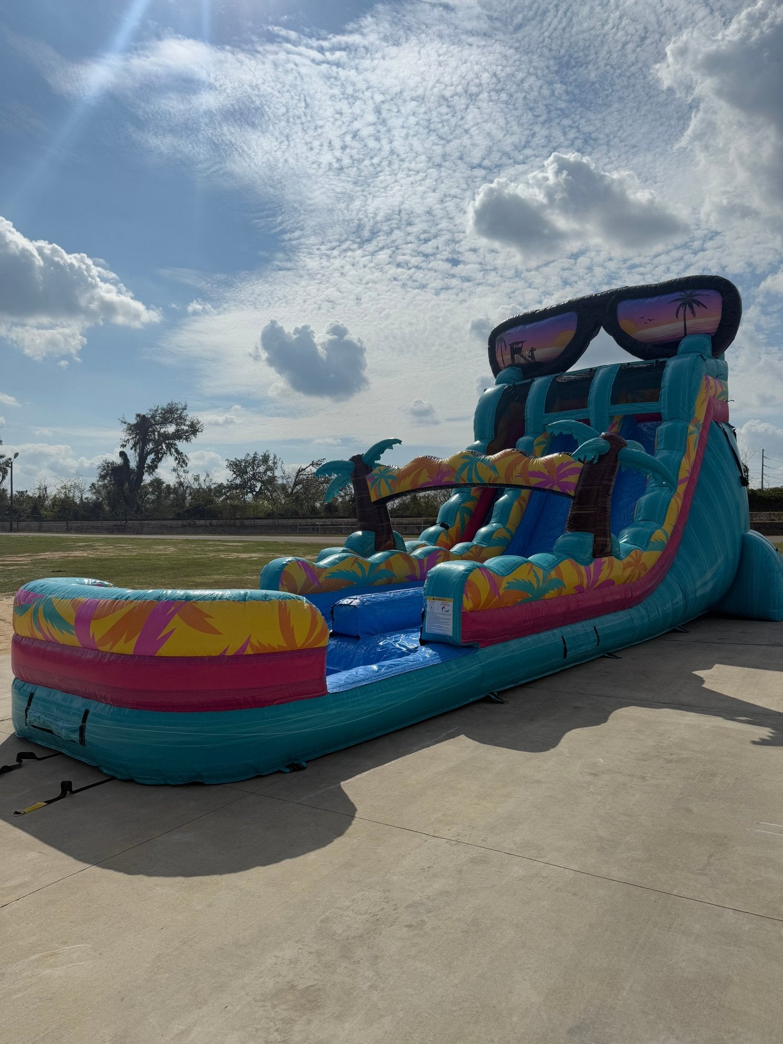 18ft Island Flow Hybrid Dual Lane Inflatable Water Slide - BounceWave Inflatable Sales