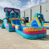 18ft Island Flow Hybrid Dual Lane Inflatable Water Slide - BounceWave Inflatable Sales