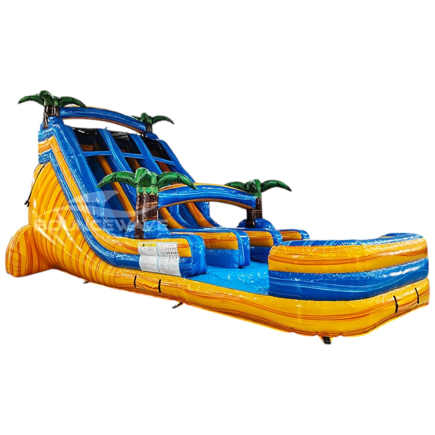 18ft Lava Falls Dual Lane Center Climb Inflatable Water Slide - BounceWave Inflatable Sales