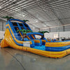 18ft Lava Falls Dual Lane Center Climb Inflatable Water Slide - BounceWave Inflatable Sales