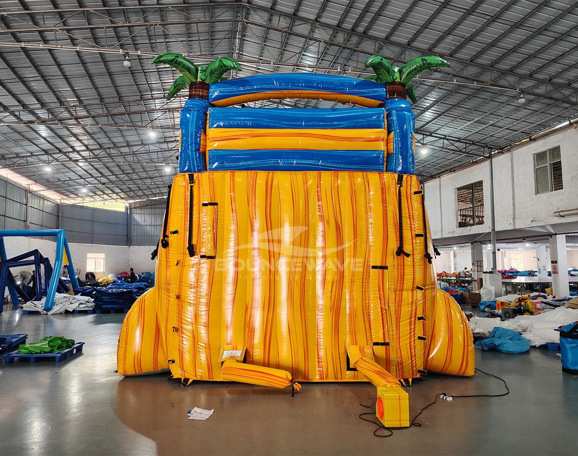 18ft Lava Falls Dual Lane Center Climb Inflatable Water Slide - BounceWave Inflatable Sales