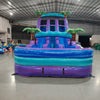 18ft Purple Plunge Dual Lane Center Climb Inflatable Water Slide - BounceWave Inflatable Sales