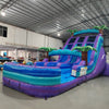 18ft Purple Plunge Dual Lane Center Climb Inflatable Water Slide - BounceWave Inflatable Sales