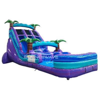 18ft Purple Plunge Dual Lane Center Climb Inflatable Water Slide - BounceWave Inflatable Sales