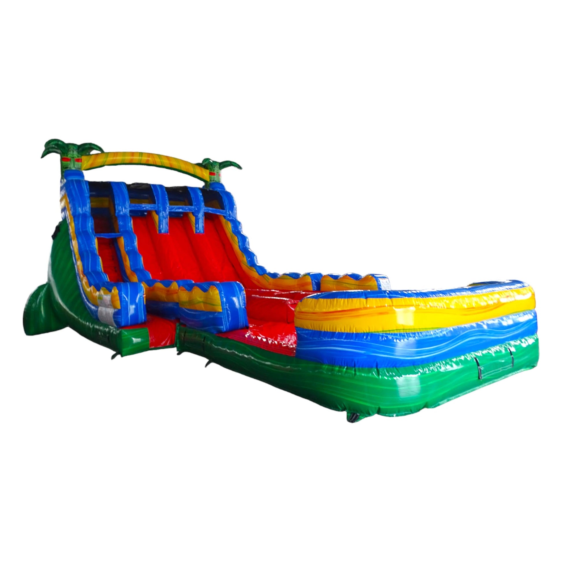 18ft Reggae Rush Hybrid Triple Lane Inflatable Water Slide - BounceWave Inflatable Sales