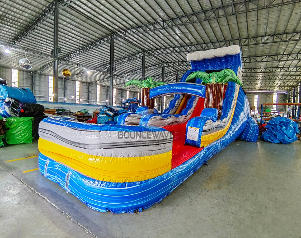 18ft Rip Curl Commercial Single Lane Inflatable Water Slide - BounceWave Inflatable Sales