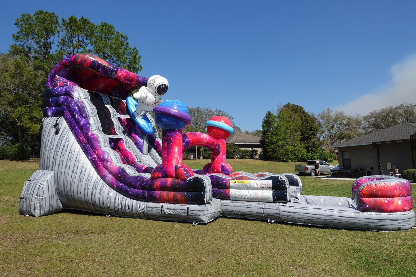 18ft Space Surfer Hybrid Dual Lane Inflatable Water Slide - BounceWave Inflatable Sales