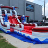 18ft Star Spangled Splash Hybrid Dual Lane Inflatable Water Slide - BounceWave Inflatable Sales