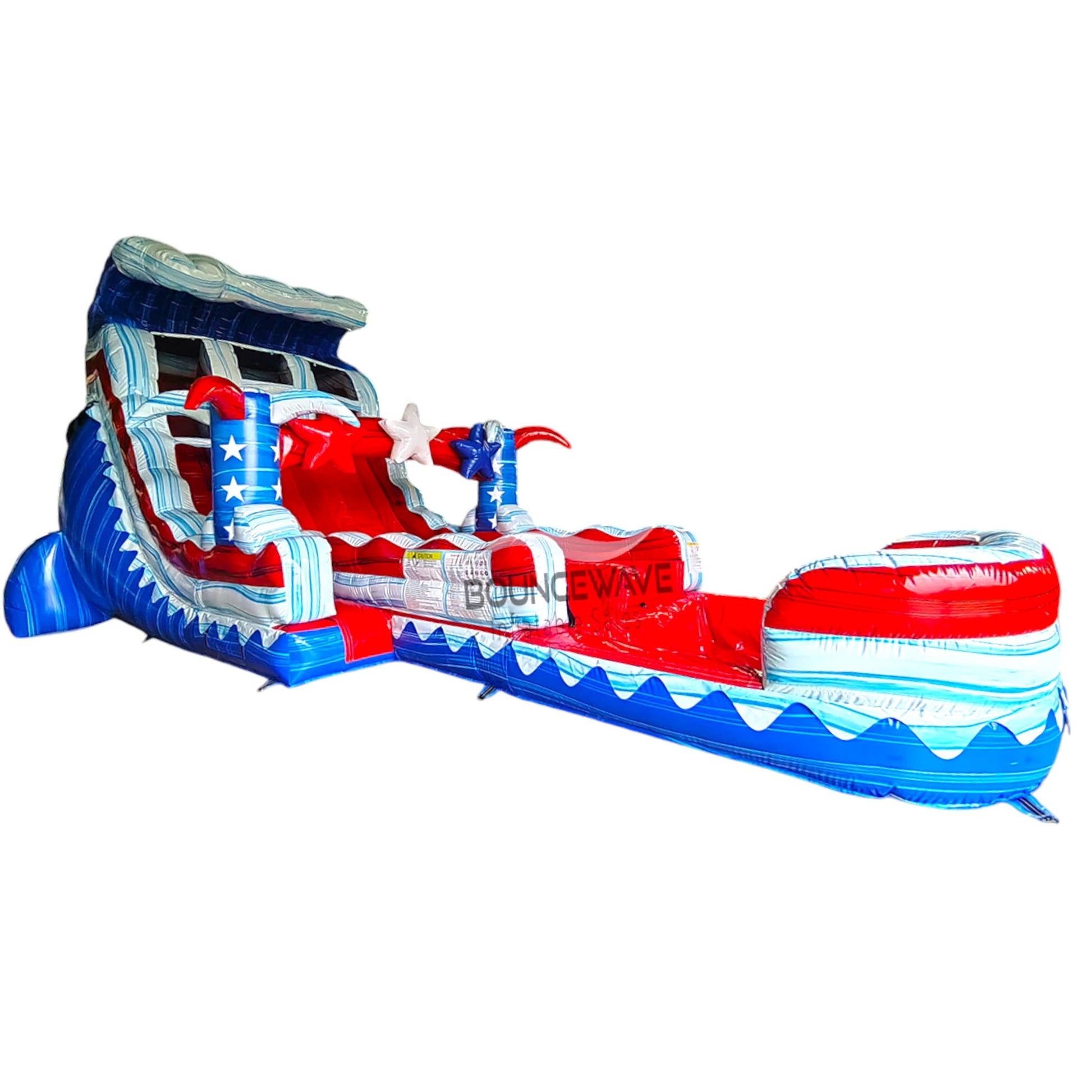 18ft Star Spangled Wave Hybrid Dual Lane Inflatable Water Slide - BounceWave Inflatable Sales