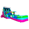 18ft Summer Luau Hybrid Dual Lane Inflatable Water Slide - BounceWave Inflatable Sales