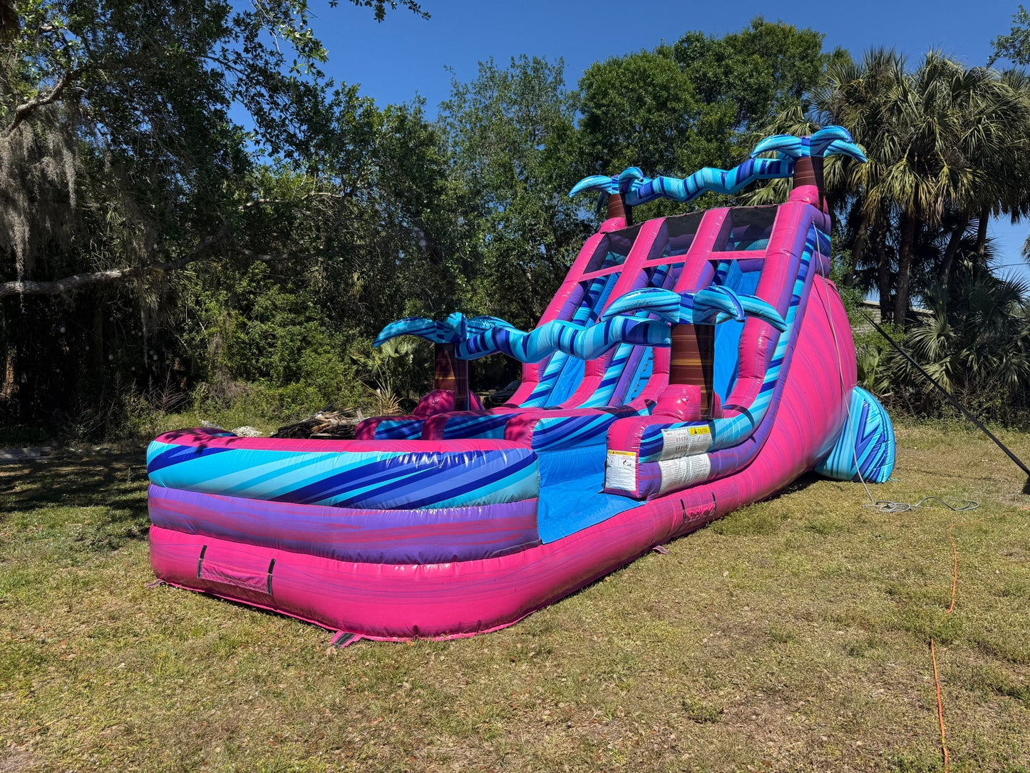 18ft Supernova Splash Dual Lane Center Climb Inflatable Water Slide - BounceWave Inflatable Sales