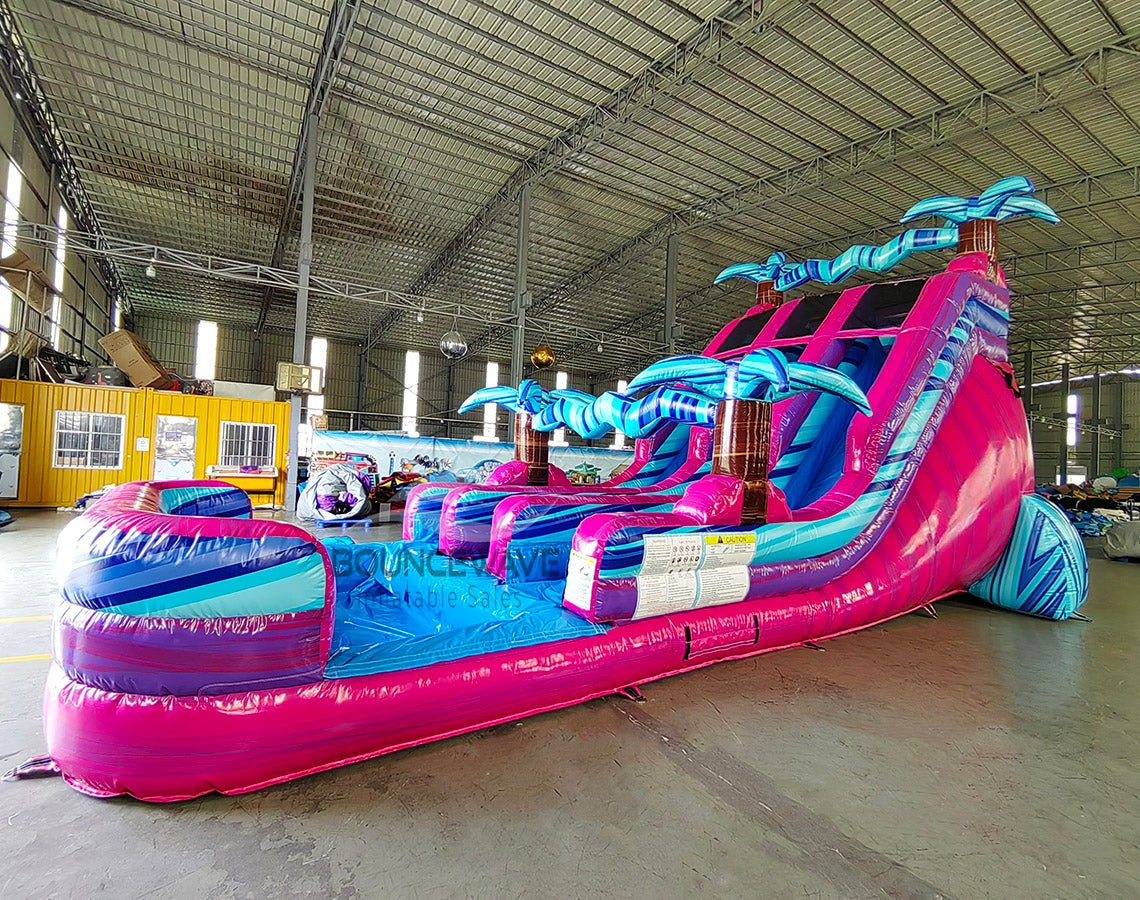 18ft Supernova Splash Dual Lane Center Climb Inflatable Water Slide - BounceWave Inflatable Sales