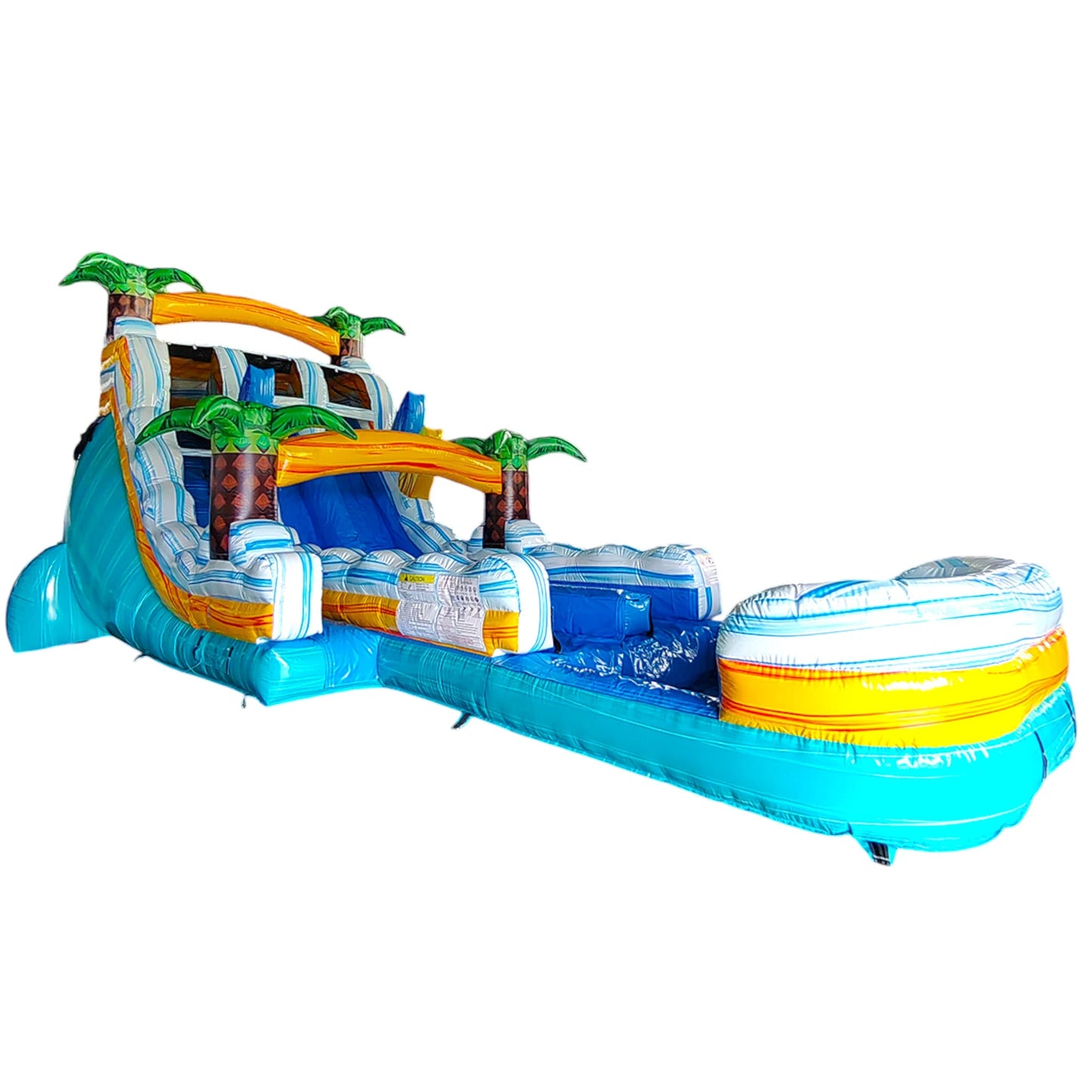 18ft Surfs Up Hybrid Dual Lane Inflatable Water Slide - BounceWave Inflatable Sales