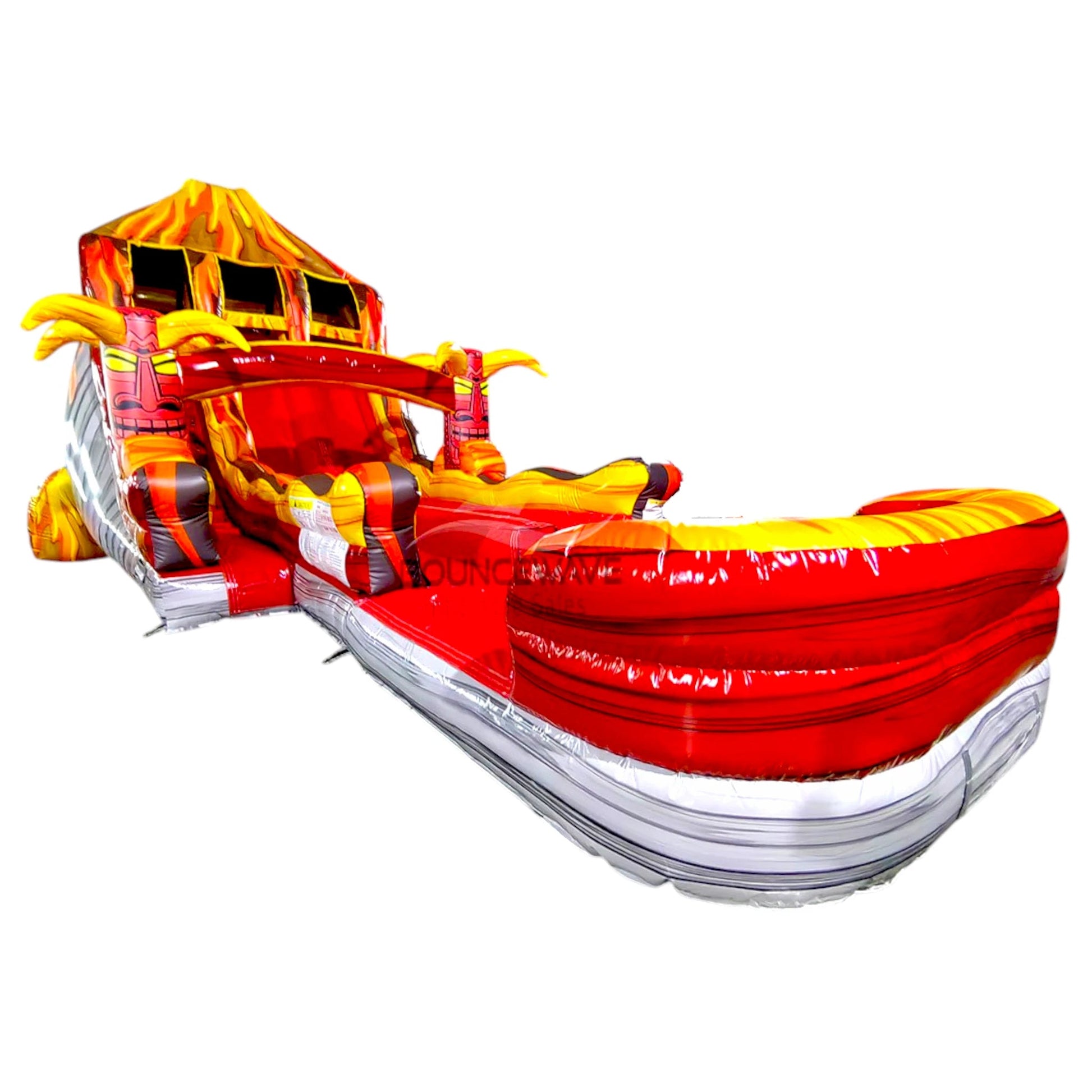 18ft Tiki Volcano Hybrid Dual Lane Inflatable Water Slide - BounceWave Inflatable Sales