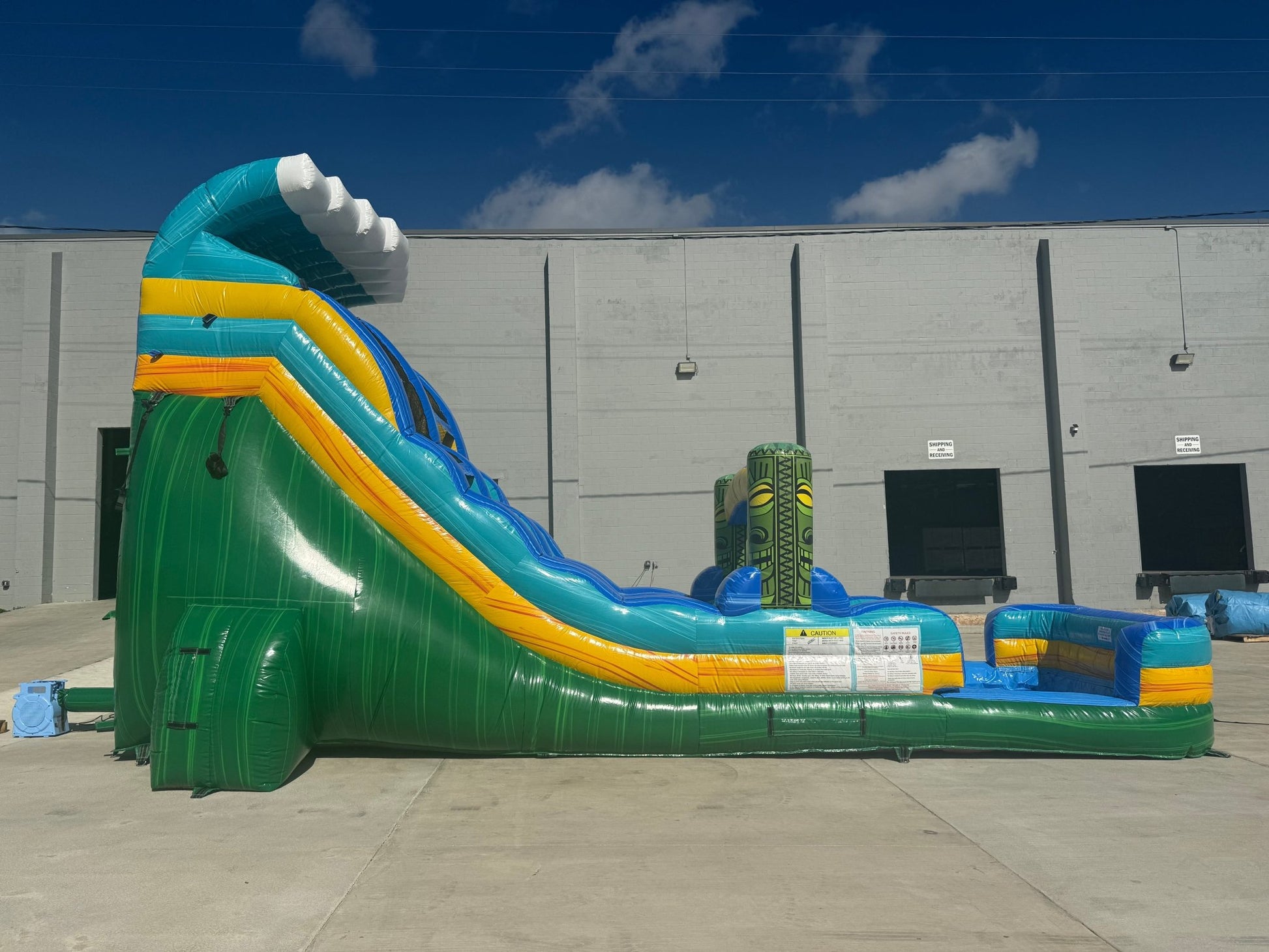 18ft Tiki Wave Commercial Single Lane Inflatable Water Slide - BounceWave Inflatable Sales