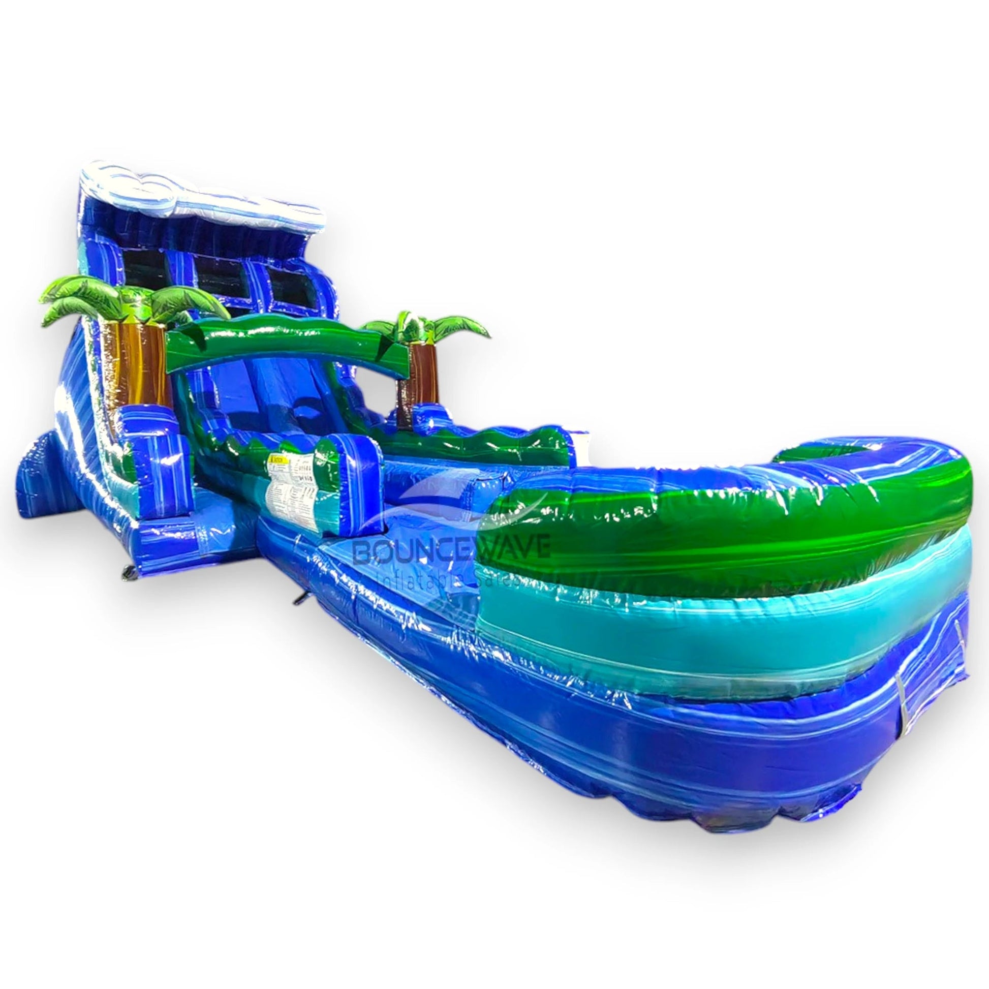 18ft Trop Wave Hybrid Dual Lane Inflatable Water Slide - BounceWave Inflatable Sales