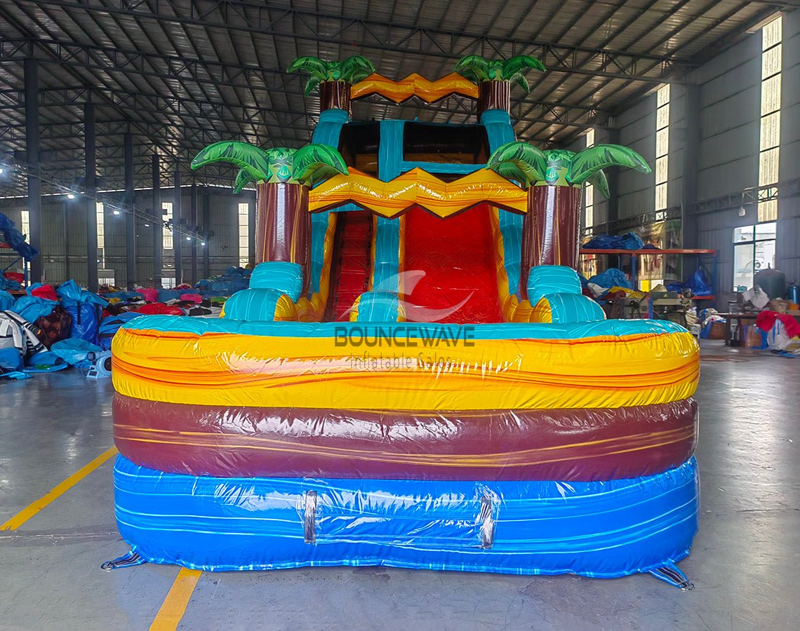 18ft Tropic Shock Commercial Single Lane Inflatable Water Slide - BounceWave Inflatable Sales