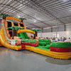 18ft Tropical Inferno Hybrid Dual Lane Inflatable Water Slide - BounceWave Inflatable Sales